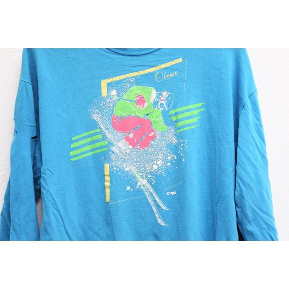 Vintage Okemo Vermont Skiing Long Sleeve T Shirt XL - Picture 2 of 10